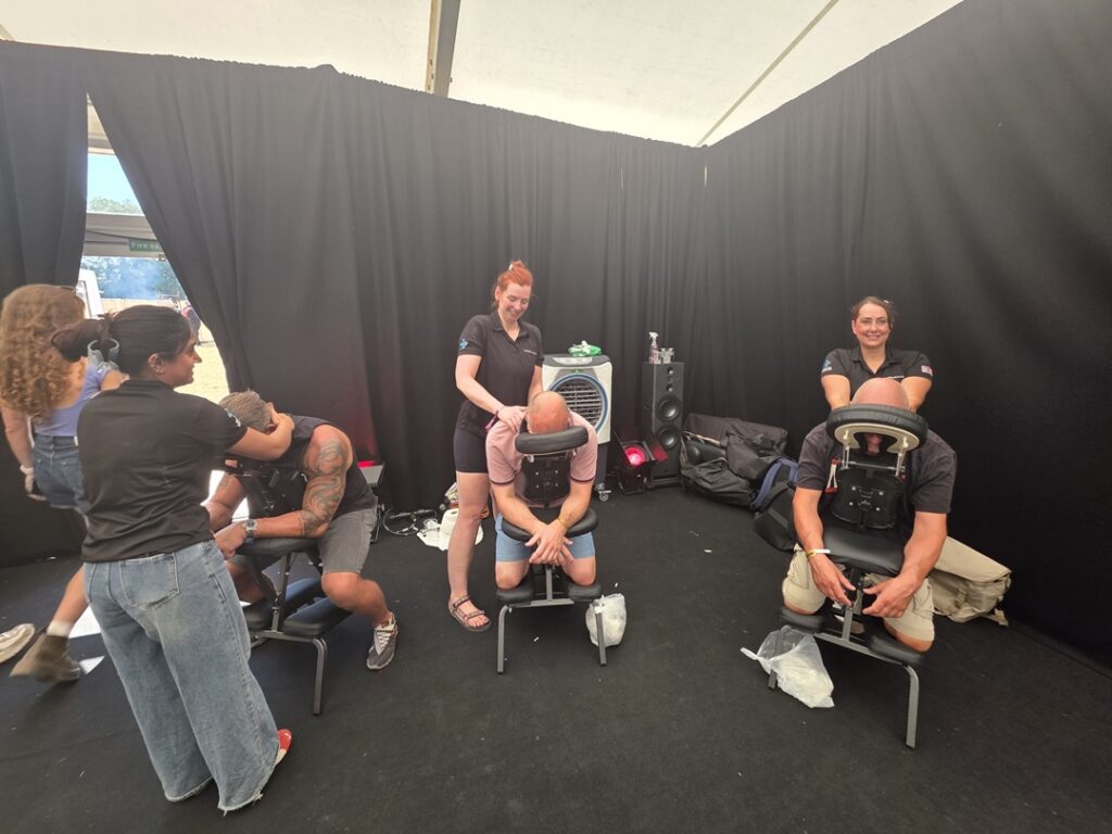 Backstage Massage at EddFest Festival for Iron Maiden