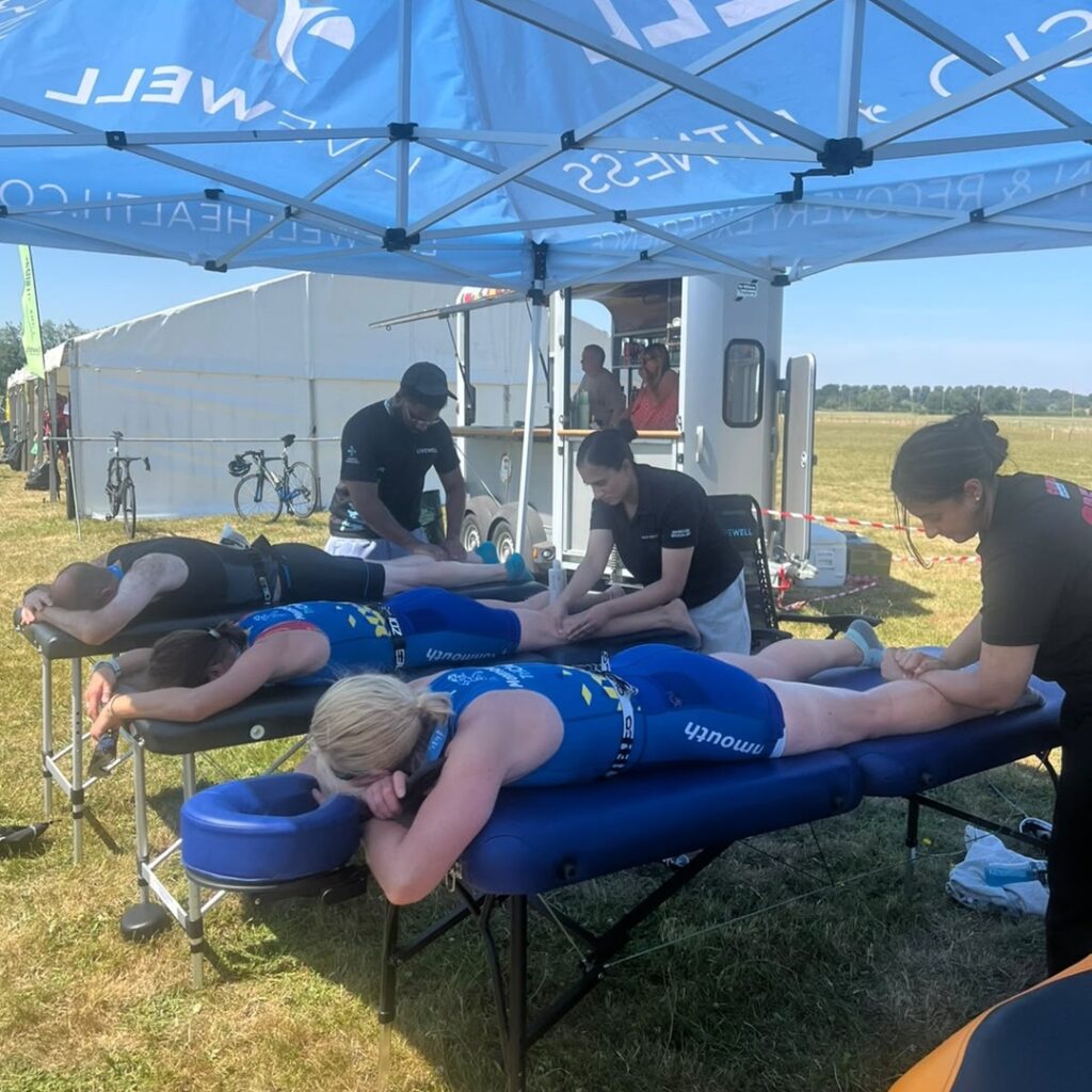 Event Sports Massage and Event Physiotherapy Services at Upton Triathlon in Worcester