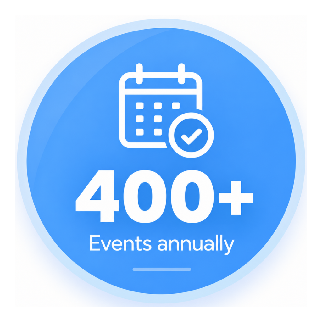 400 Events Annually