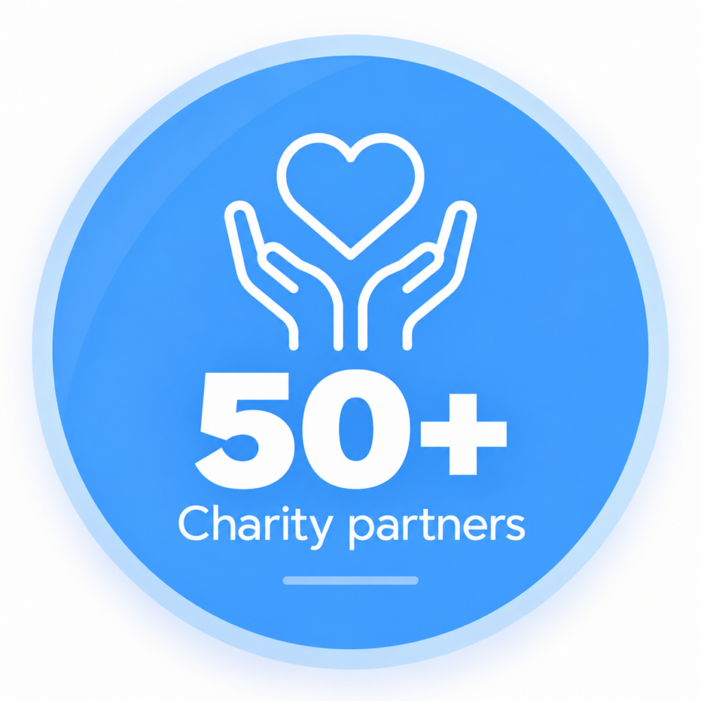 50+ Charity Partners Badge